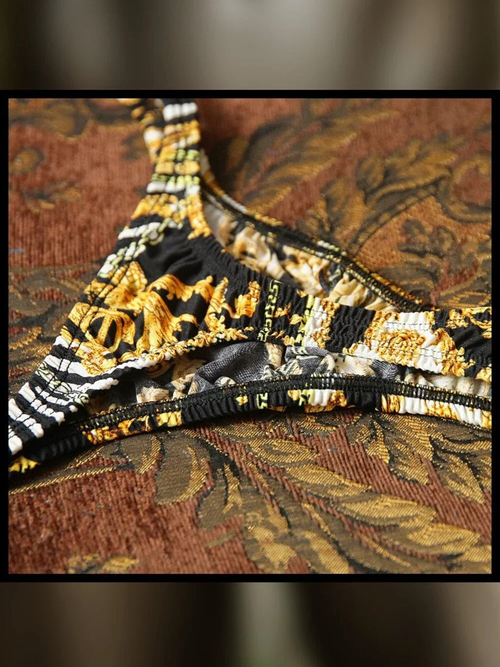 Mens Baroque Golden LowRise PushOut thinsides thong Handmade